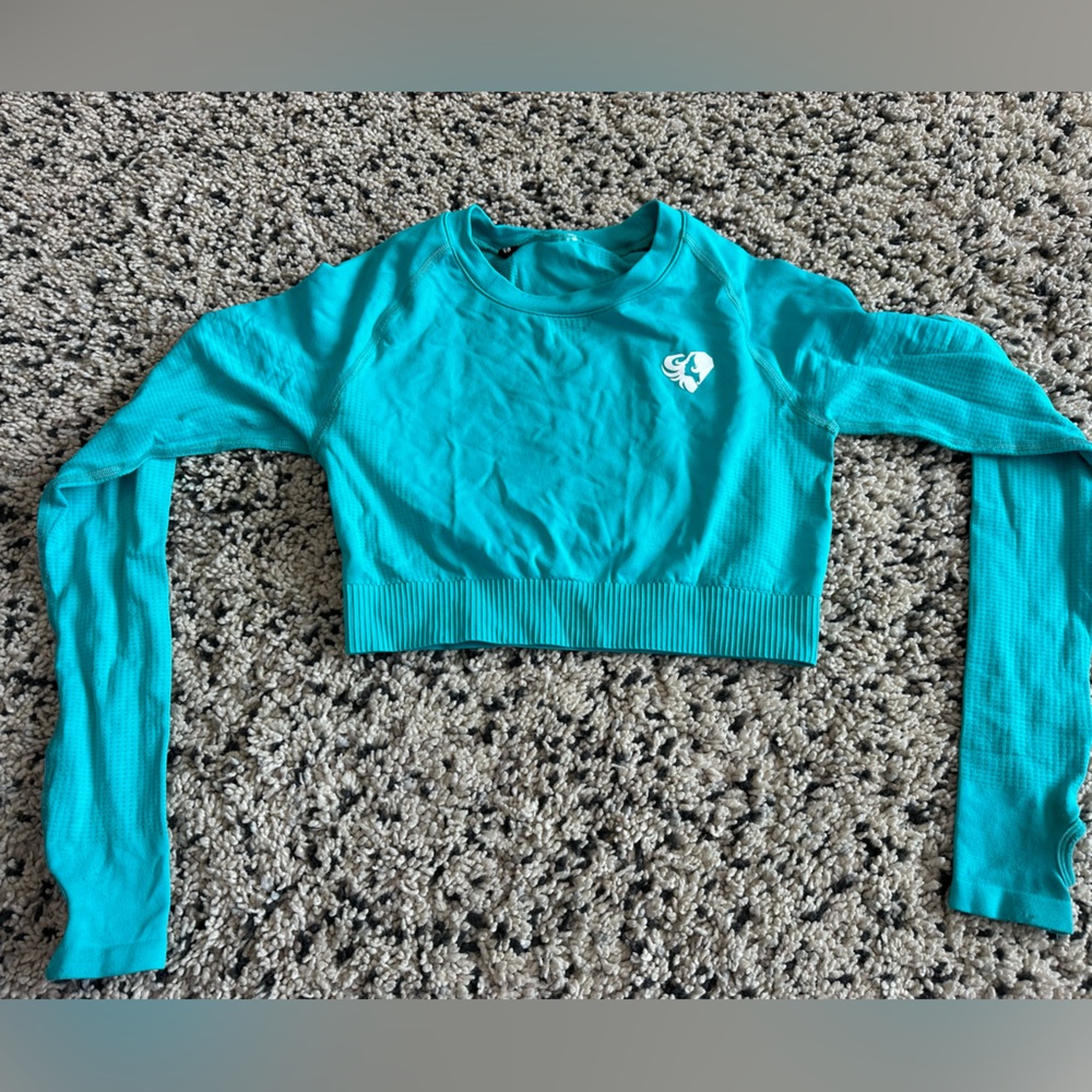 Teal Long Sleeve Crop Top Women’s Best M 3/$15 listing